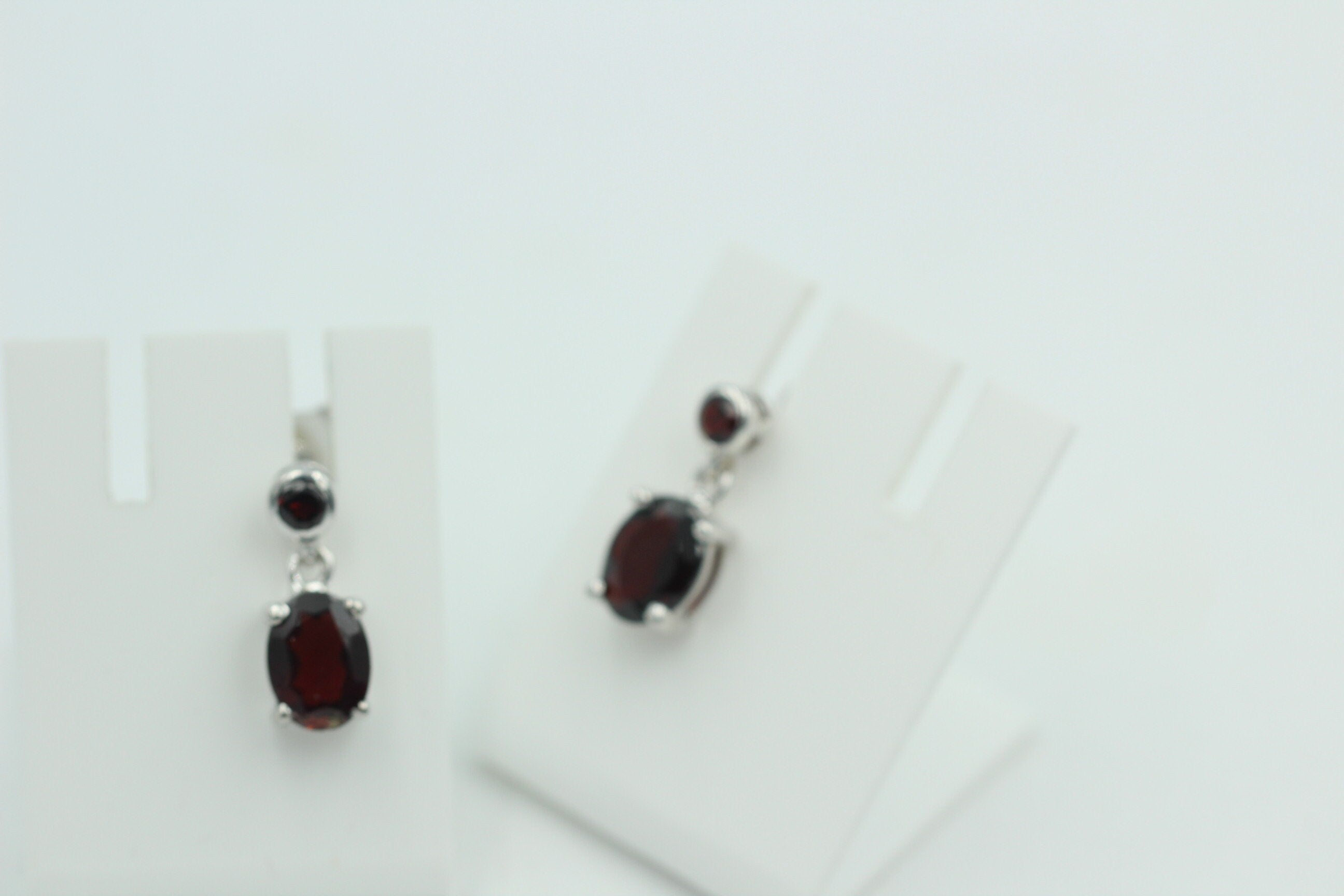 Edle 2,9 Carat Granat Ohrstecker Ohrhänger 925 Silber Granat Ohrschmuck