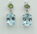 Edle 2,6 Carat Blautopas Peridot Ohrstecker Ohrhänger 925 Silber Ohrschmuck