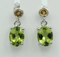 Edle 2,5 Carat Peridot Citron Ohrstecker Ohrhänger 925 Silber Olivin Ohrschmuck