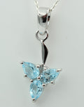1,3 Carat Blautopas Anhänger 925 Silber Designschmuck Collier Kette Topas