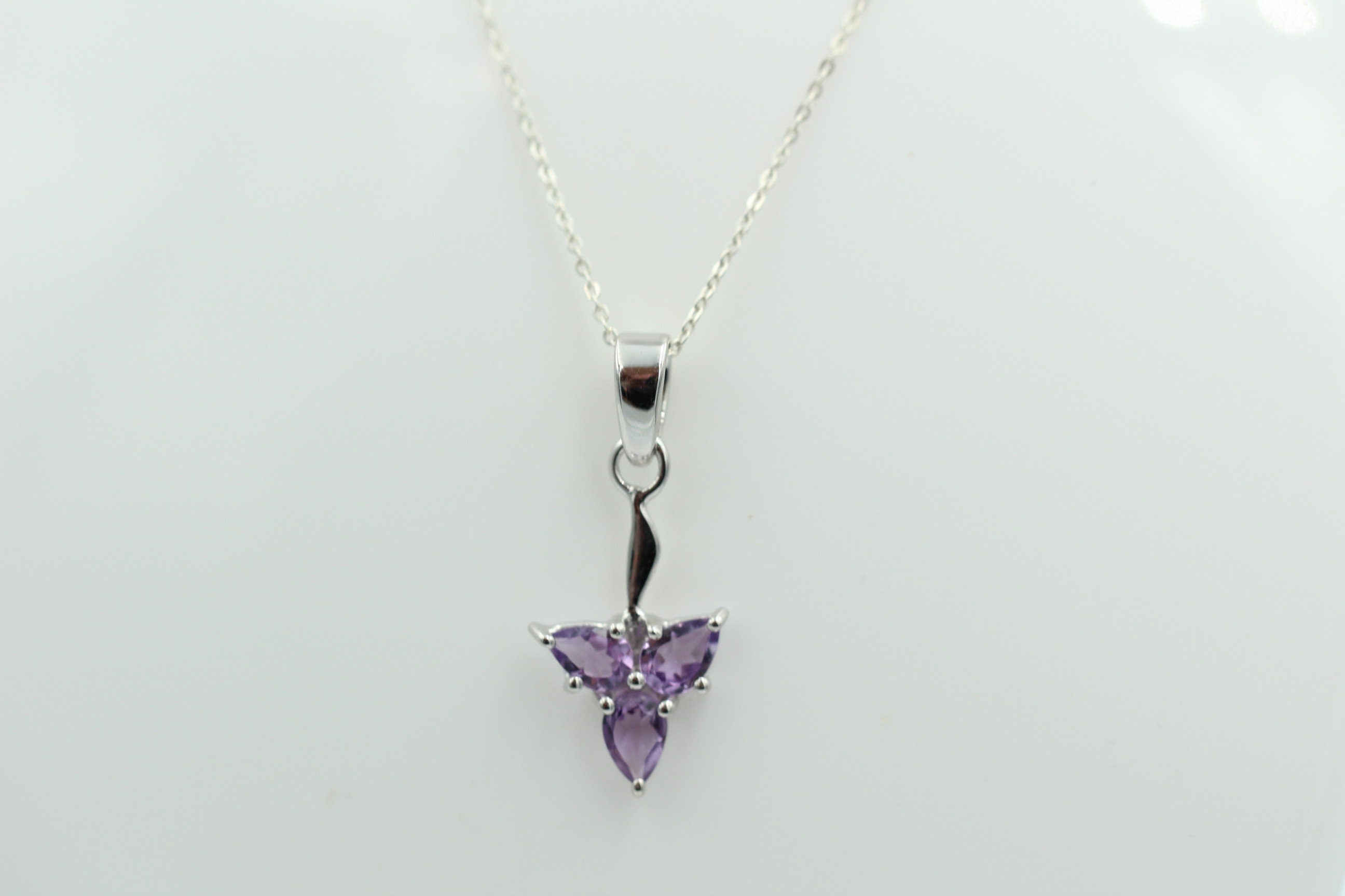 1,3 Carat Amethyst Anhänger 925 Silber Designschmuck  Amethyst