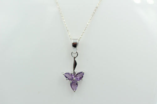 1,3 Carat Amethyst Anhänger 925 Silber Designschmuck  Amethyst