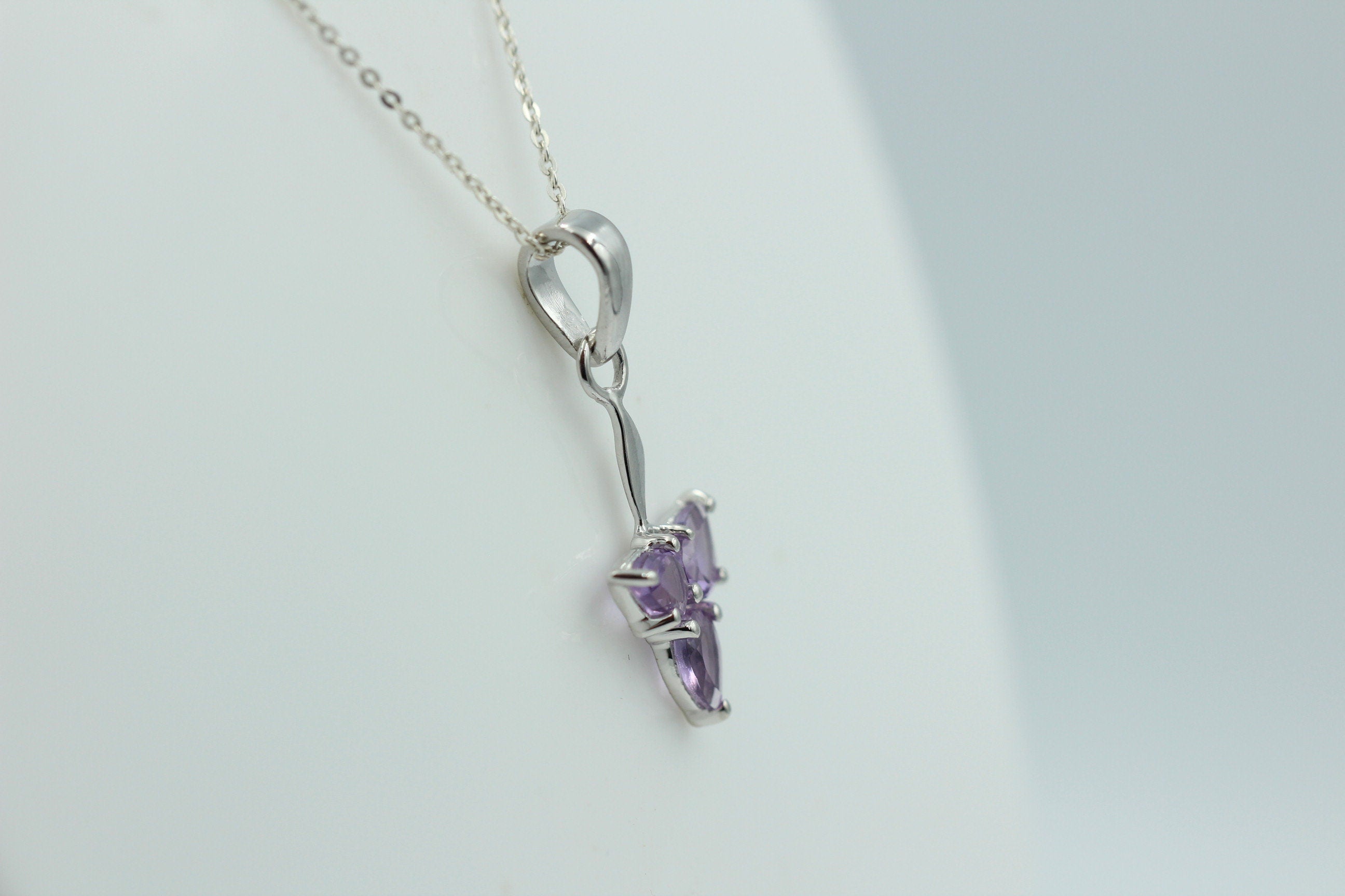 1,3 Carat Amethyst Anhänger 925 Silber Designschmuck  Amethyst