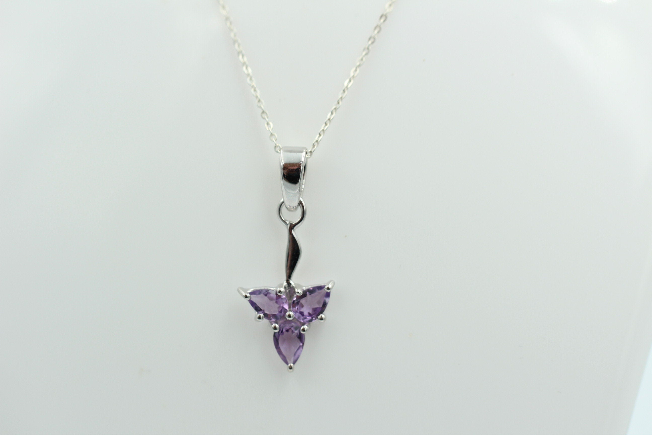1,3 Carat Amethyst Anhänger 925 Silber Designschmuck  Amethyst