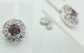 Edler 1,0 Carat Amethyst Ohrstecker Weißtopas 925 Silber Ohrschmuck Brasilien