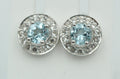 Edle 1,0 Carat Blautopas Weißtopas Ohrstecker 925 Silber Ohrring himmelblau Top
