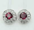 Edle 1,2 Carat Rhodolith Weißtopas Ohrstecker 925 Silber Ohrring Granatart