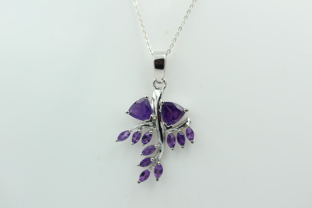 2,40 Carat afrikanischer Amethyst Anhänger 925 Silber Amethyst Edelsteinanhänger
