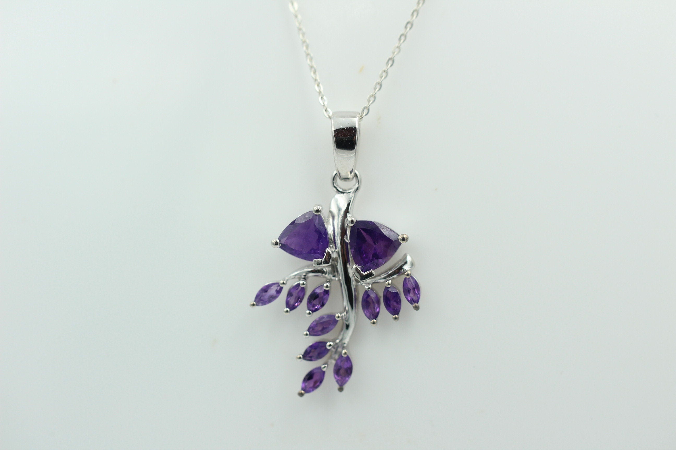 2,40 Carat afrikanischer Amethyst Anhänger 925 Silber Amethyst Edelsteinanhänger