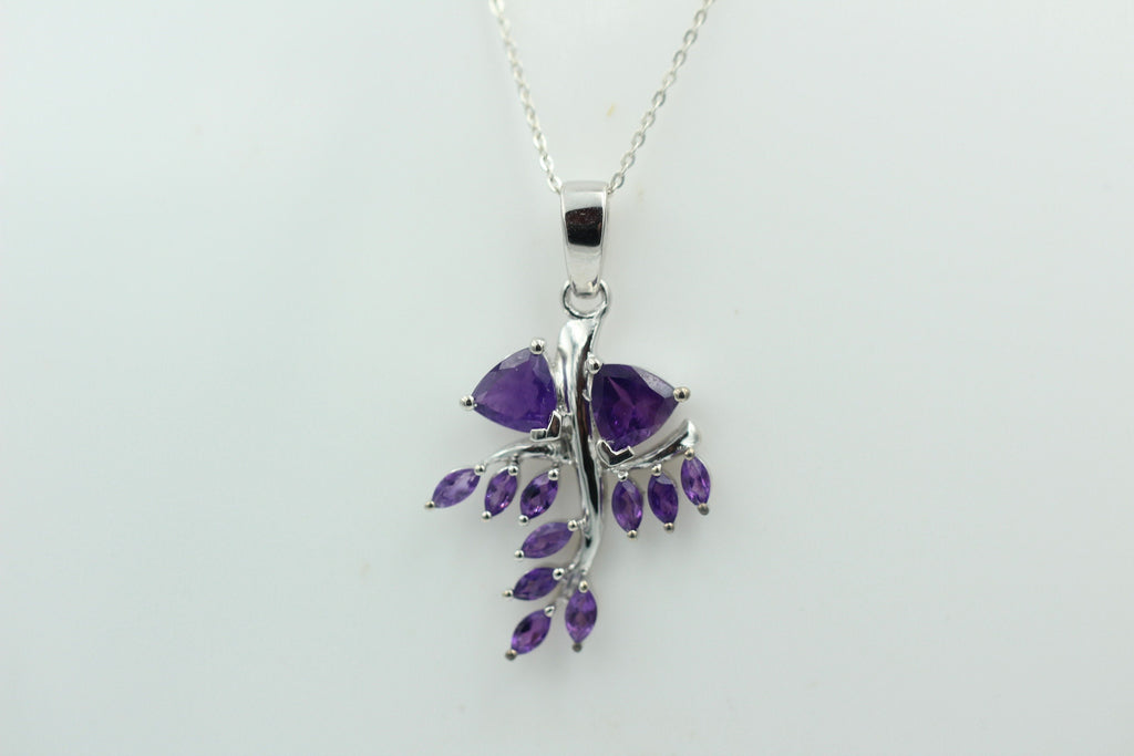 2,40 Carat afrikanischer Amethyst Anhänger 925 Silber Amethyst Edelsteinanhänger