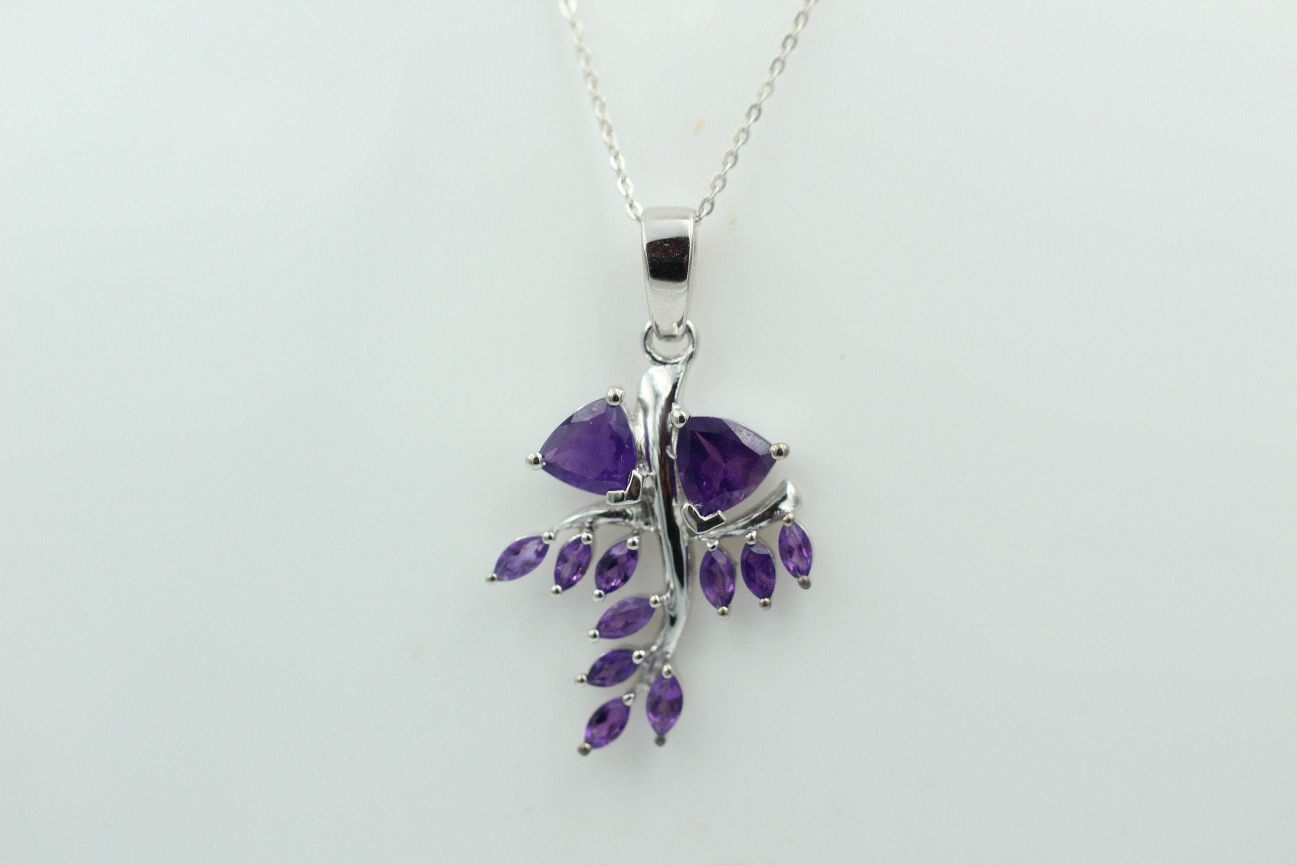 2,40 Carat afrikanischer Amethyst Anhänger 925 Silber Amethyst Edelsteinanhänger
