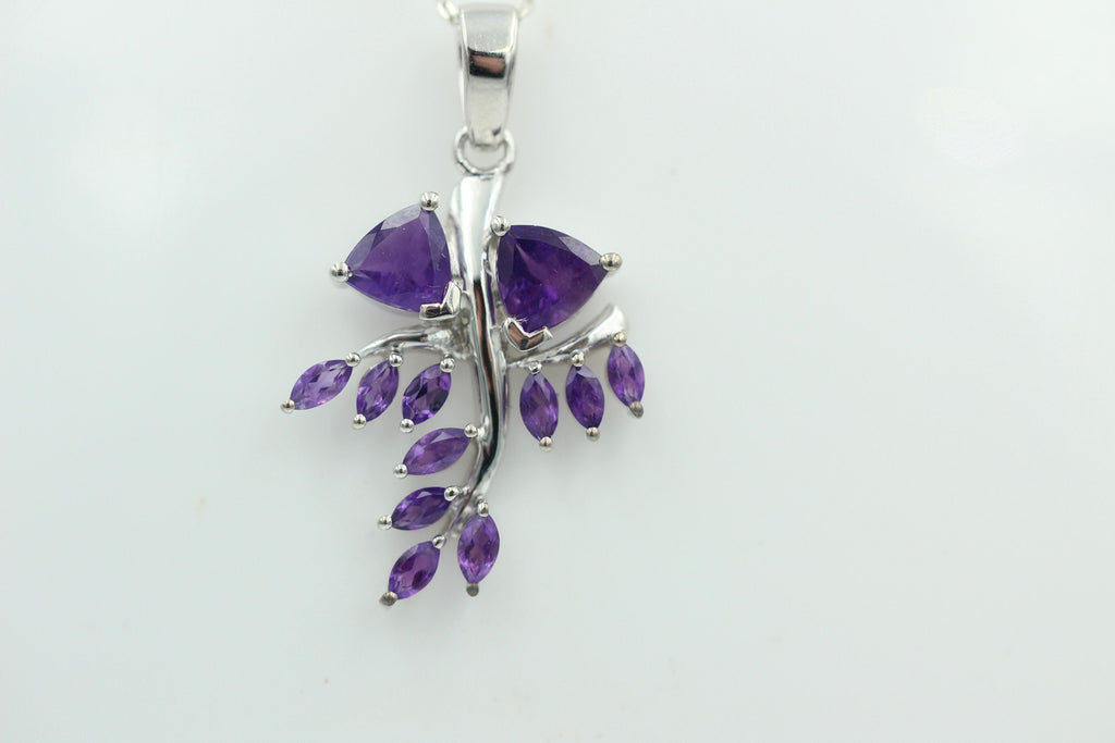 2,40 Carat afrikanischer Amethyst Anhänger 925 Silber Amethyst Edelsteinanhänger