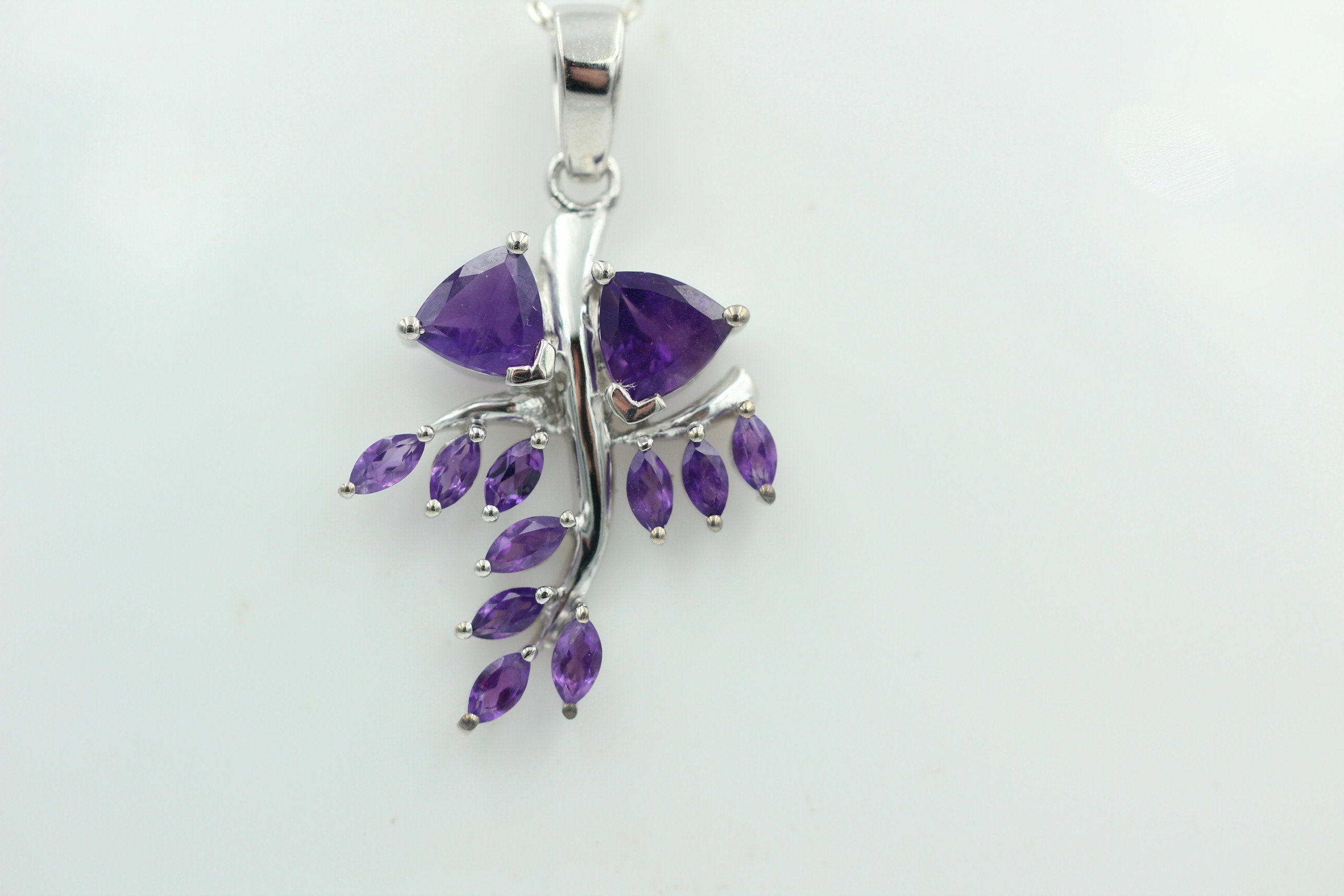 2,40 Carat afrikanischer Amethyst Anhänger 925 Silber Amethyst Edelsteinanhänger