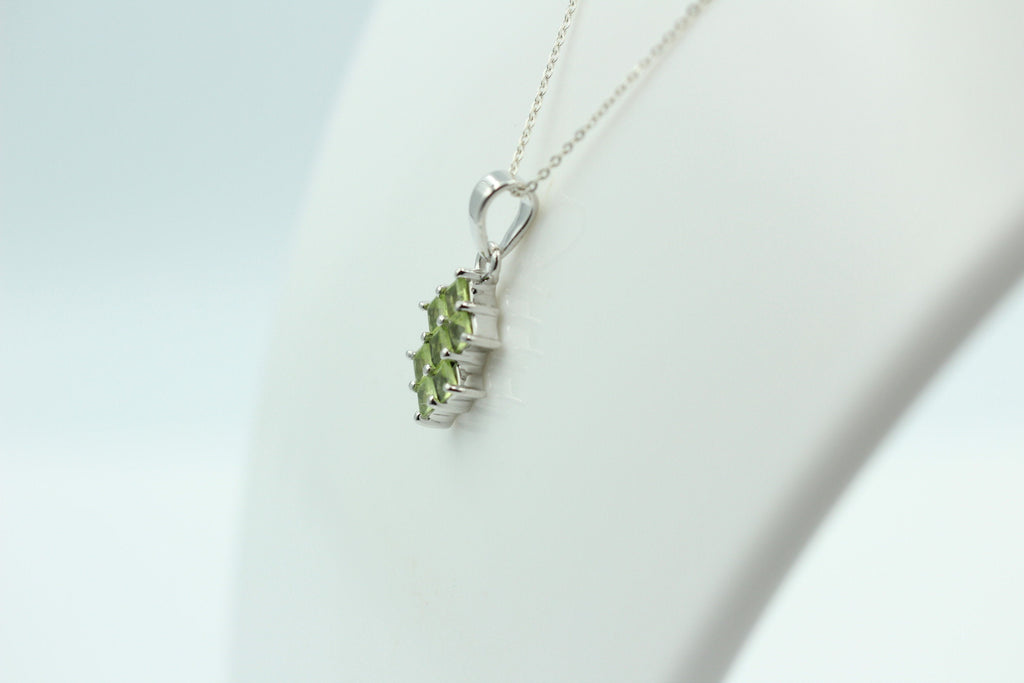 Edler 2,1 Peridot Anhänger 925 Silber Collier Kette Olivin Anhänger Top Edel