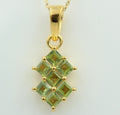 Edler 2,1 Carat Peridot Olivin Anhänger 925 Silber vergoldet