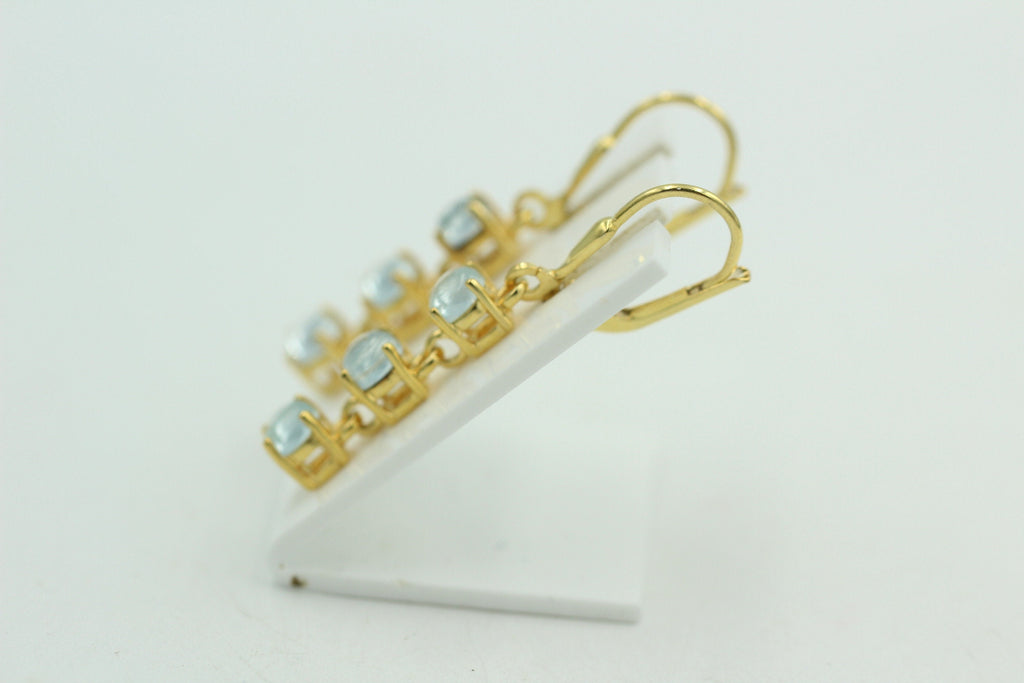 Edel 2,3 Carat Blautopas Brisur 925 Silber Ohrstecker Ohrring sky blue vergoldet
