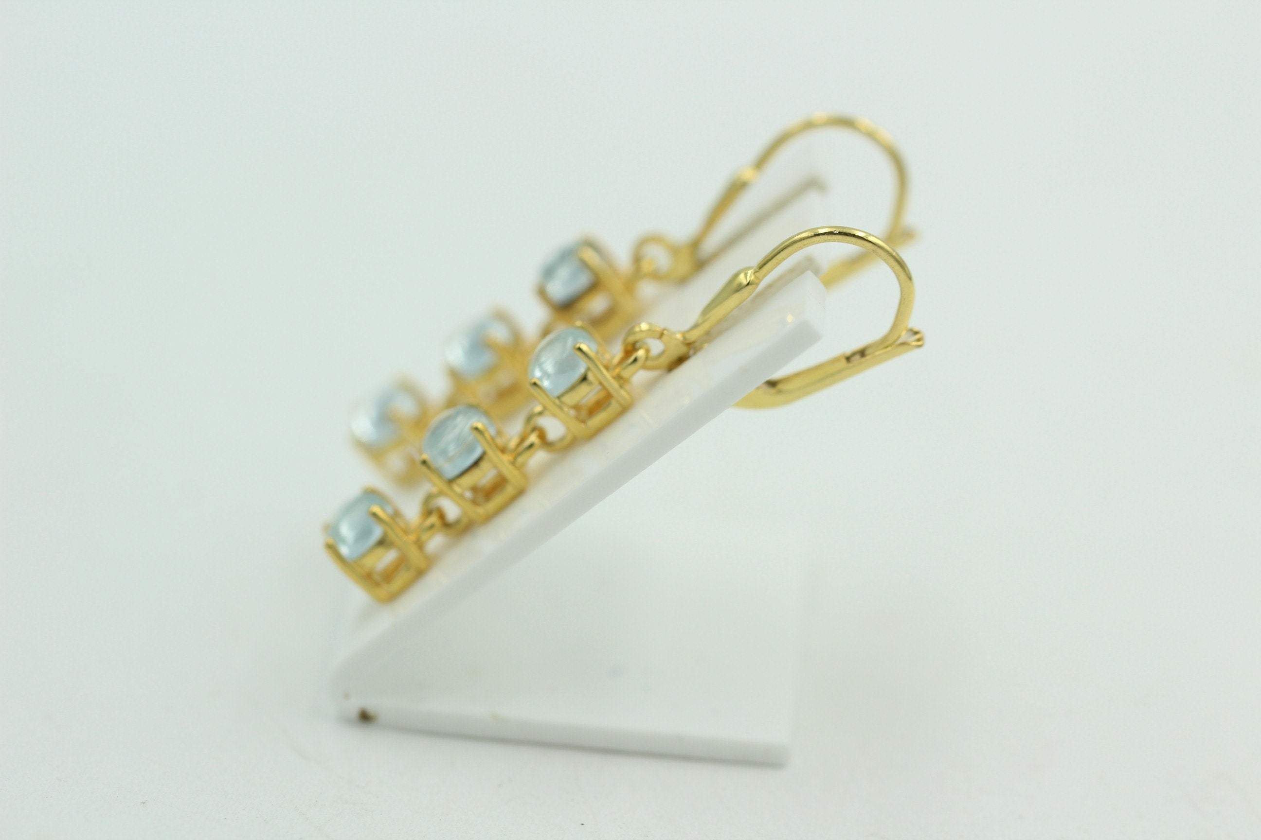 Edel 2,3 Carat Blautopas Brisur 925 Silber Ohrstecker Ohrring sky blue vergoldet