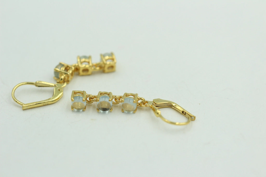 Edel 2,3 Carat Blautopas Brisur 925 Silber Ohrstecker Ohrring sky blue vergoldet