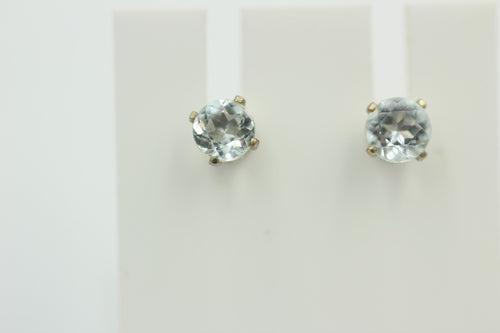 0,45 Carat echter Aquamarin Ohrstecker 925 Sterling Silber