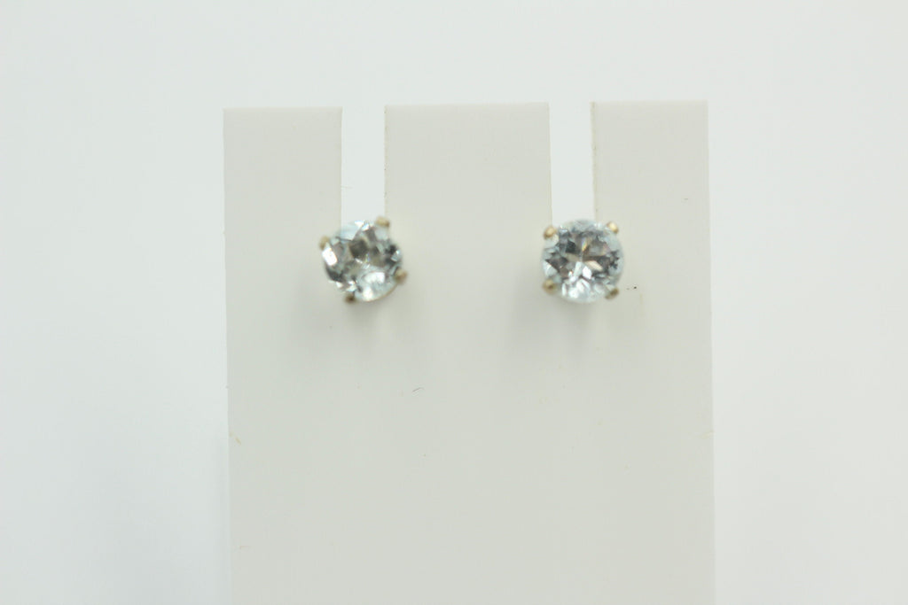 0,45 Carat echter Aquamarin Ohrstecker 925 Sterling Silber