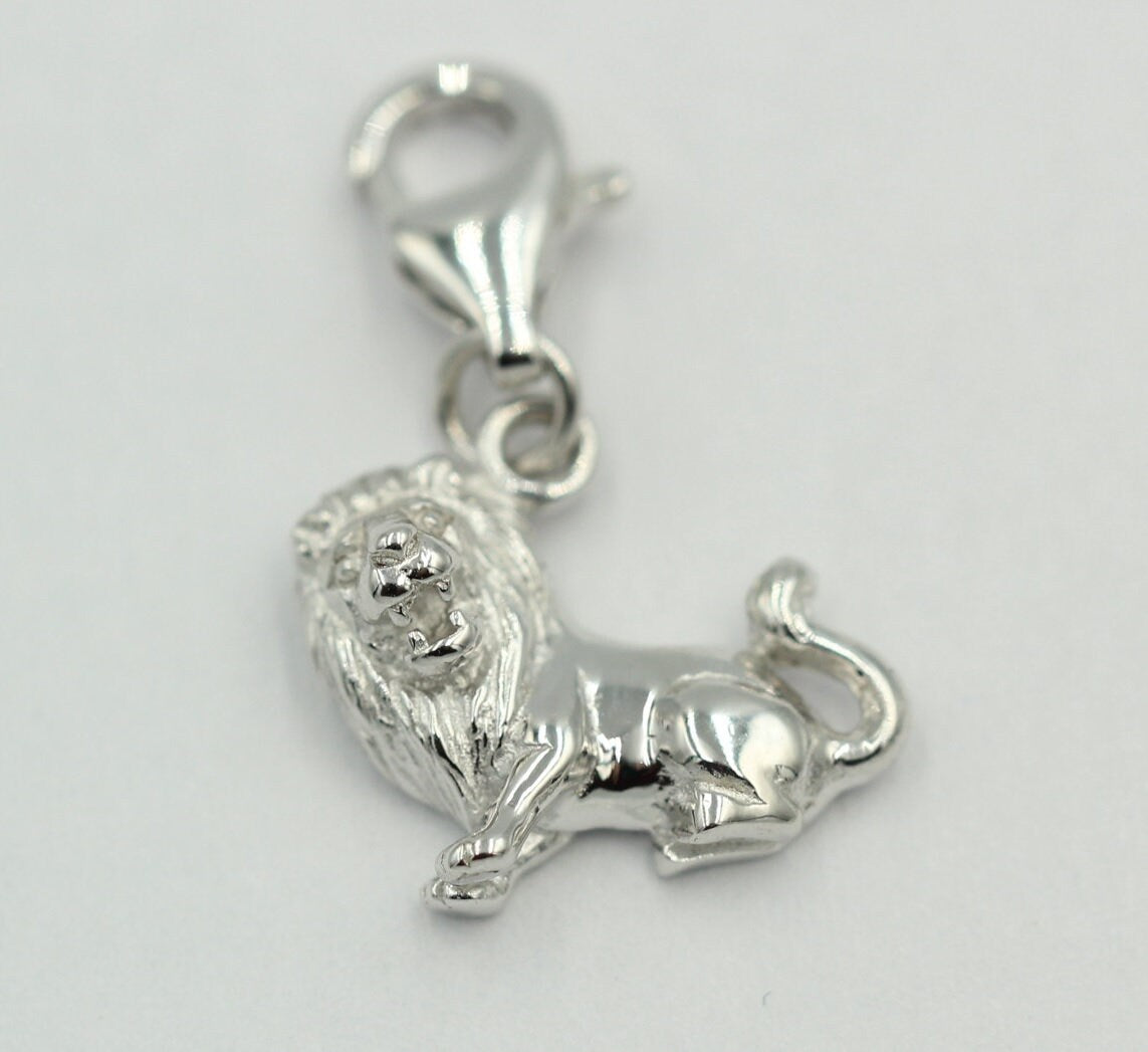Anhänger 12x13mm Charm Löwe glänzend rhodiniert Silber 925 Restposten