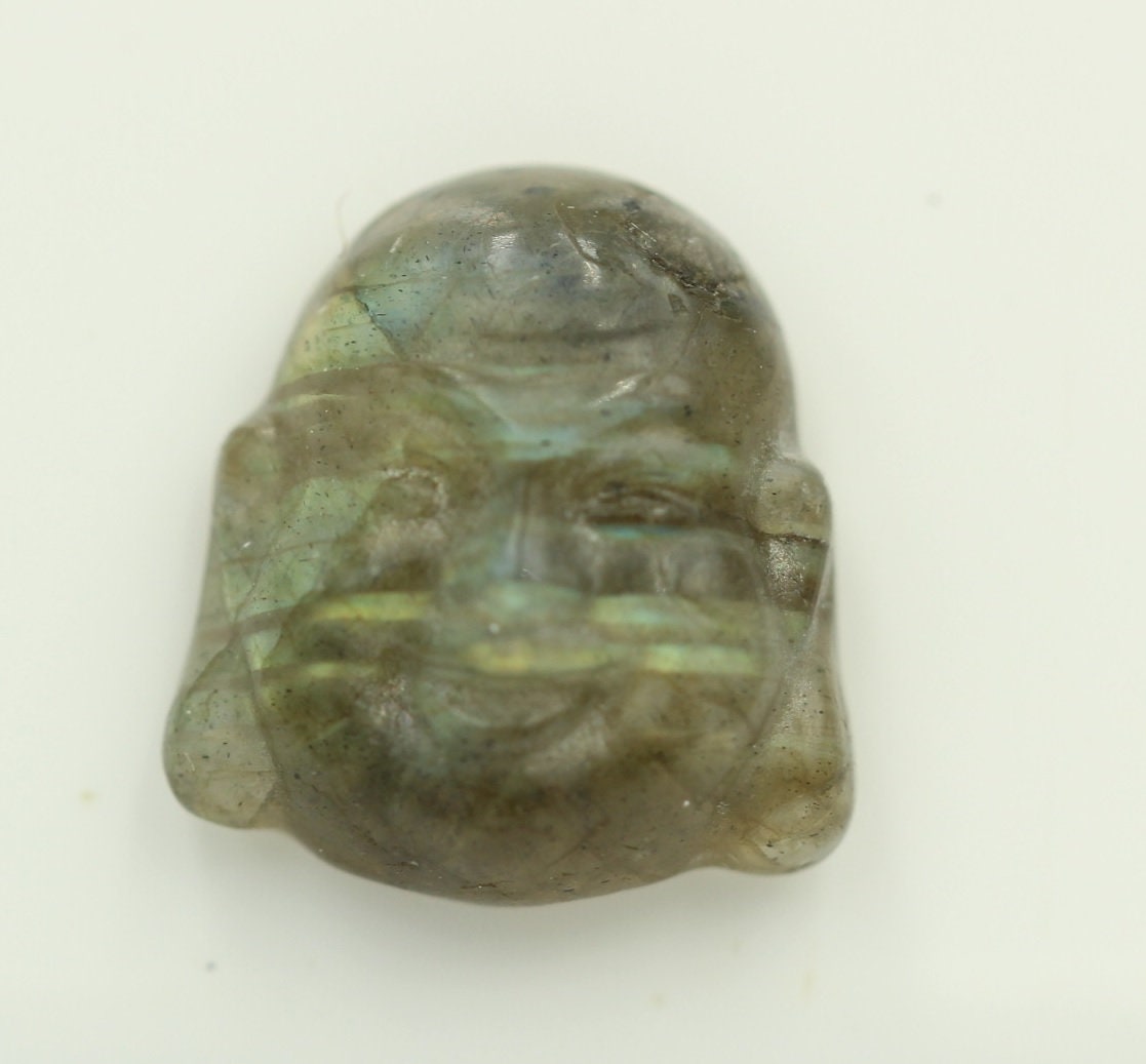 Budha Kopf Labradorit geschnitzer Edelsteinkopf 1,3 x 1,3 cm Edelstein