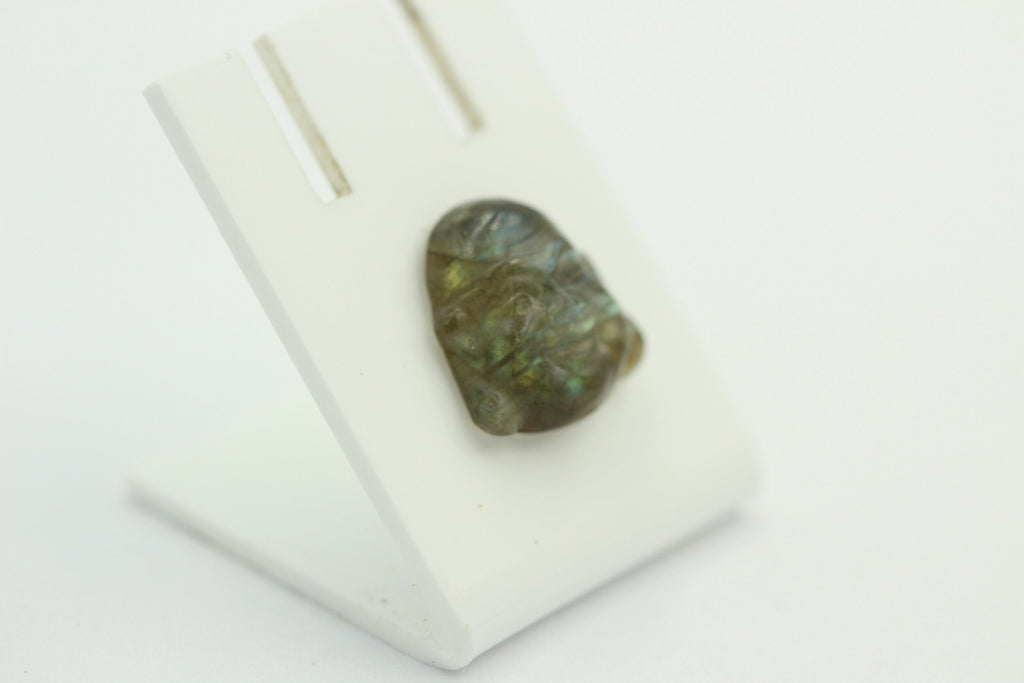 Budha Kopf Labradorit geschnitzer Edelsteinkopf 1,3 x 1,3 cm Edelstein
