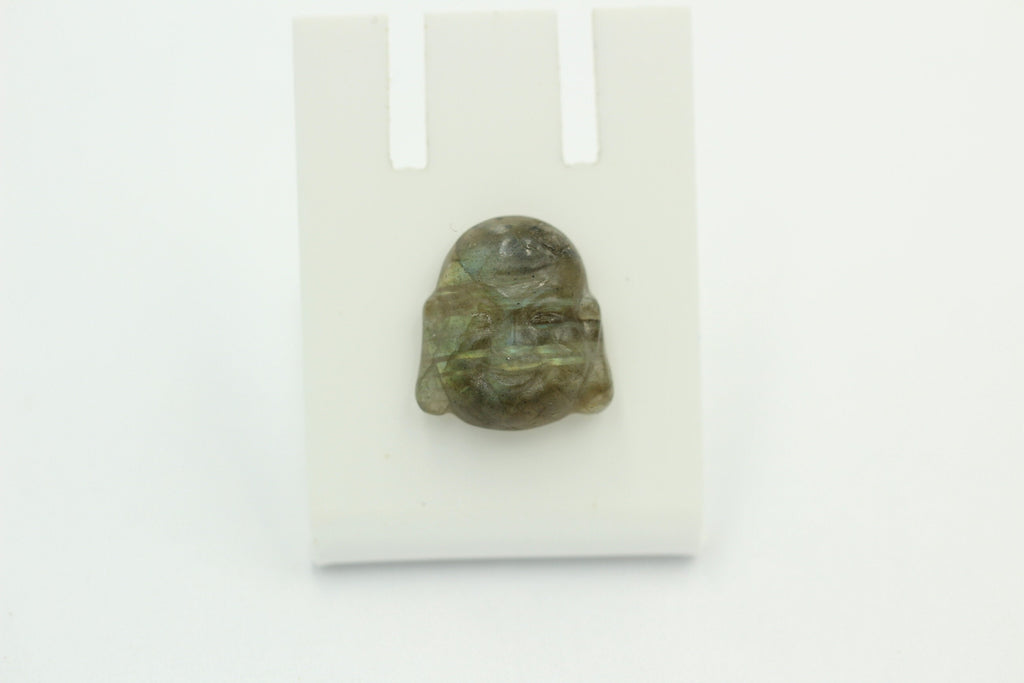 Budha Kopf Labradorit geschnitzer Edelsteinkopf 1,3 x 1,3 cm Edelstein