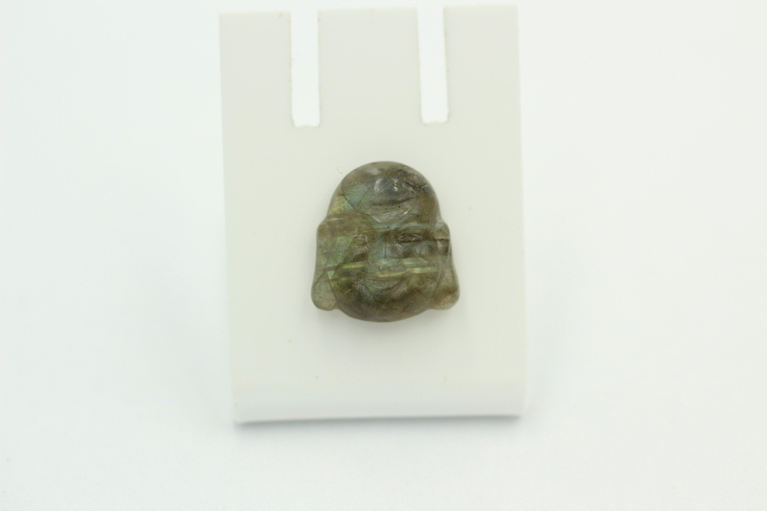 Budha Kopf Labradorit geschnitzer Edelsteinkopf 1,3 x 1,3 cm Edelstein