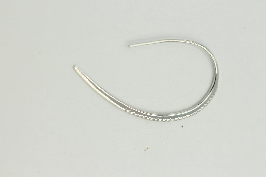 Design Silber Ohrhacken ca 4 cm mit vielen Zirkonia rhodiniert