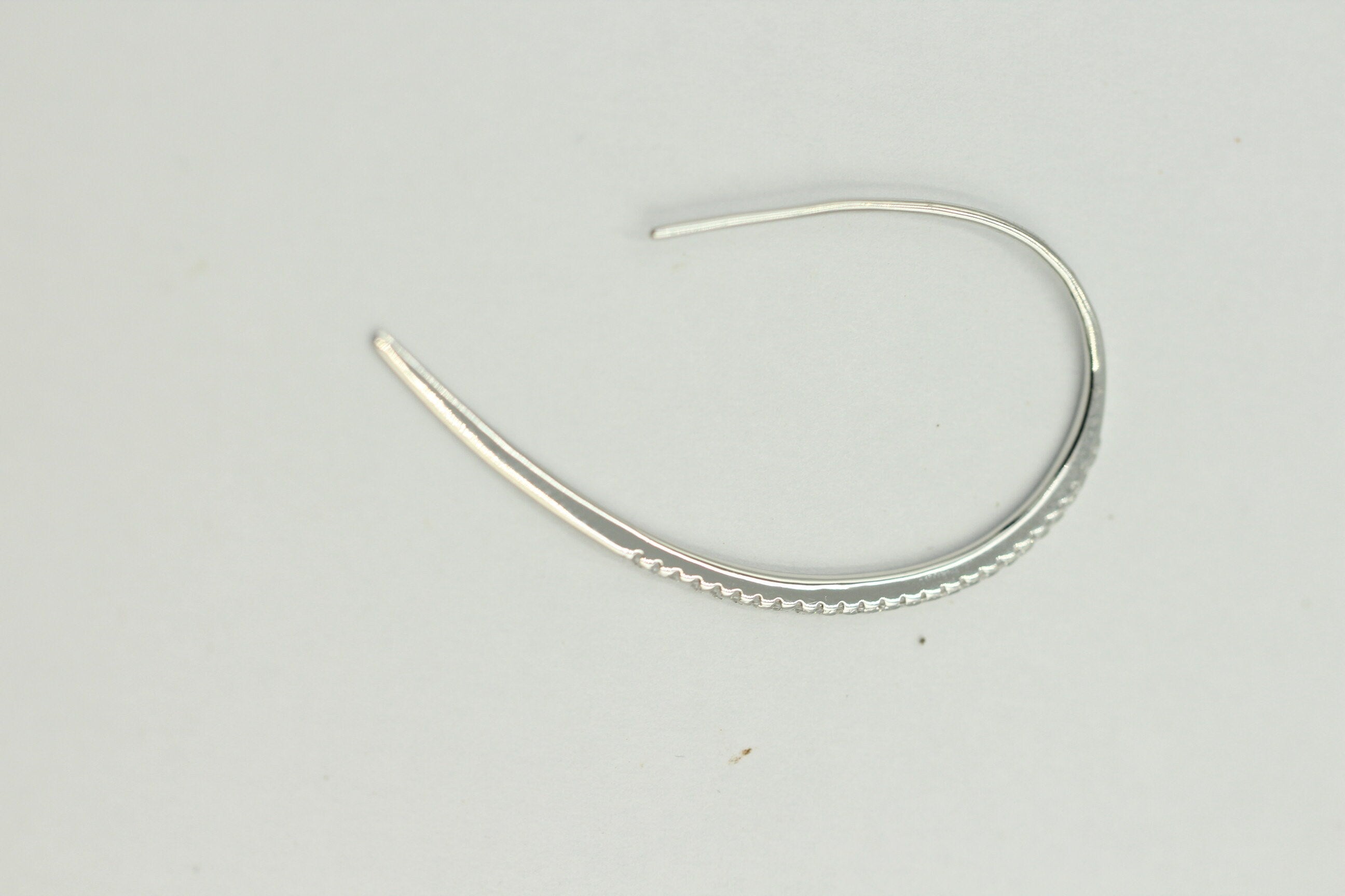 Design Silber Ohrhacken ca 4 cm mit vielen Zirkonia rhodiniert