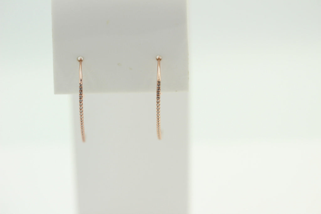 Design Silber Ohrhacken ca 4 cm rosevergoldet mit vielen Zirkonia