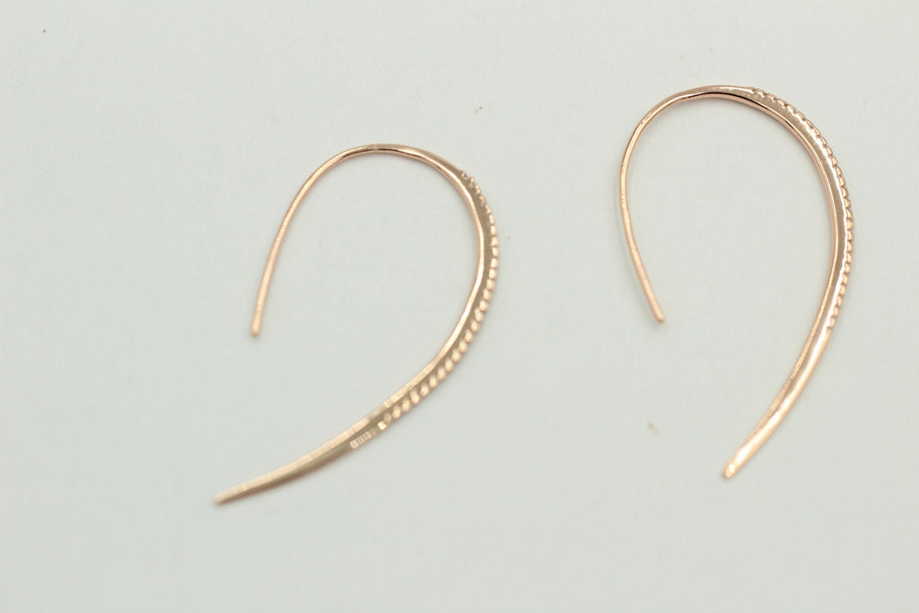 Design Silber Ohrhacken ca 4 cm rosevergoldet mit vielen Zirkonia
