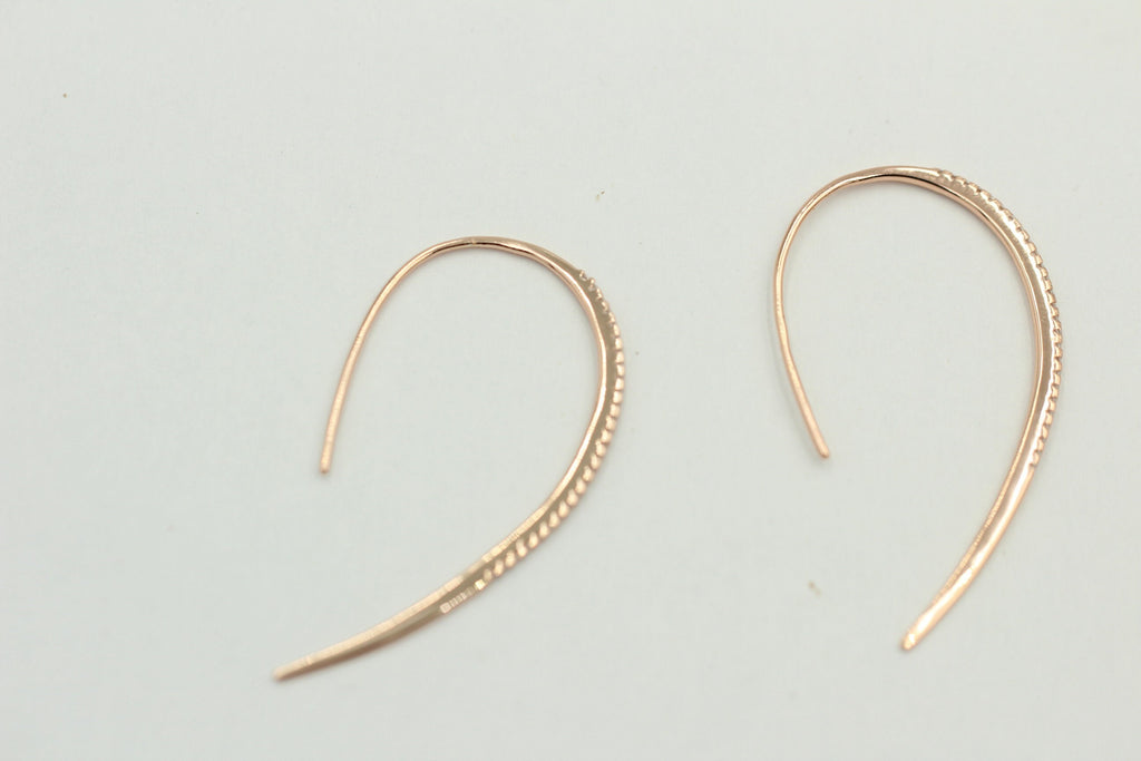 Design Silber Ohrhacken ca 4 cm rosevergoldet mit vielen Zirkonia