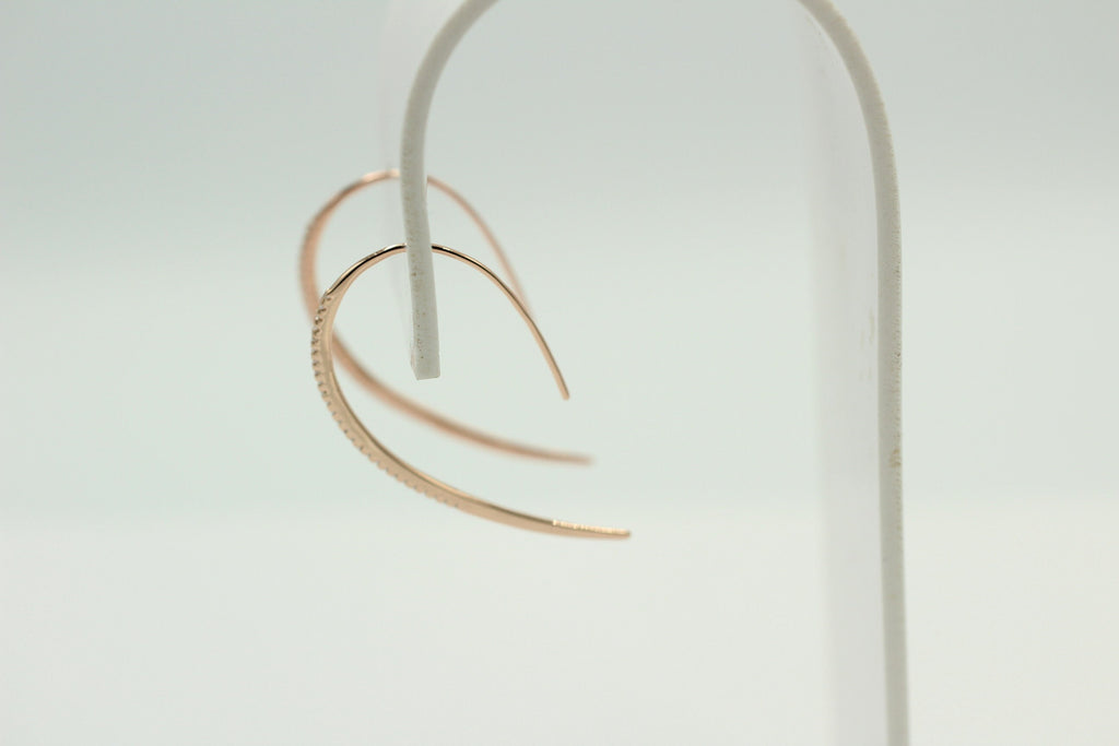 Design Silber Ohrhacken ca 4 cm rosevergoldet mit vielen Zirkonia