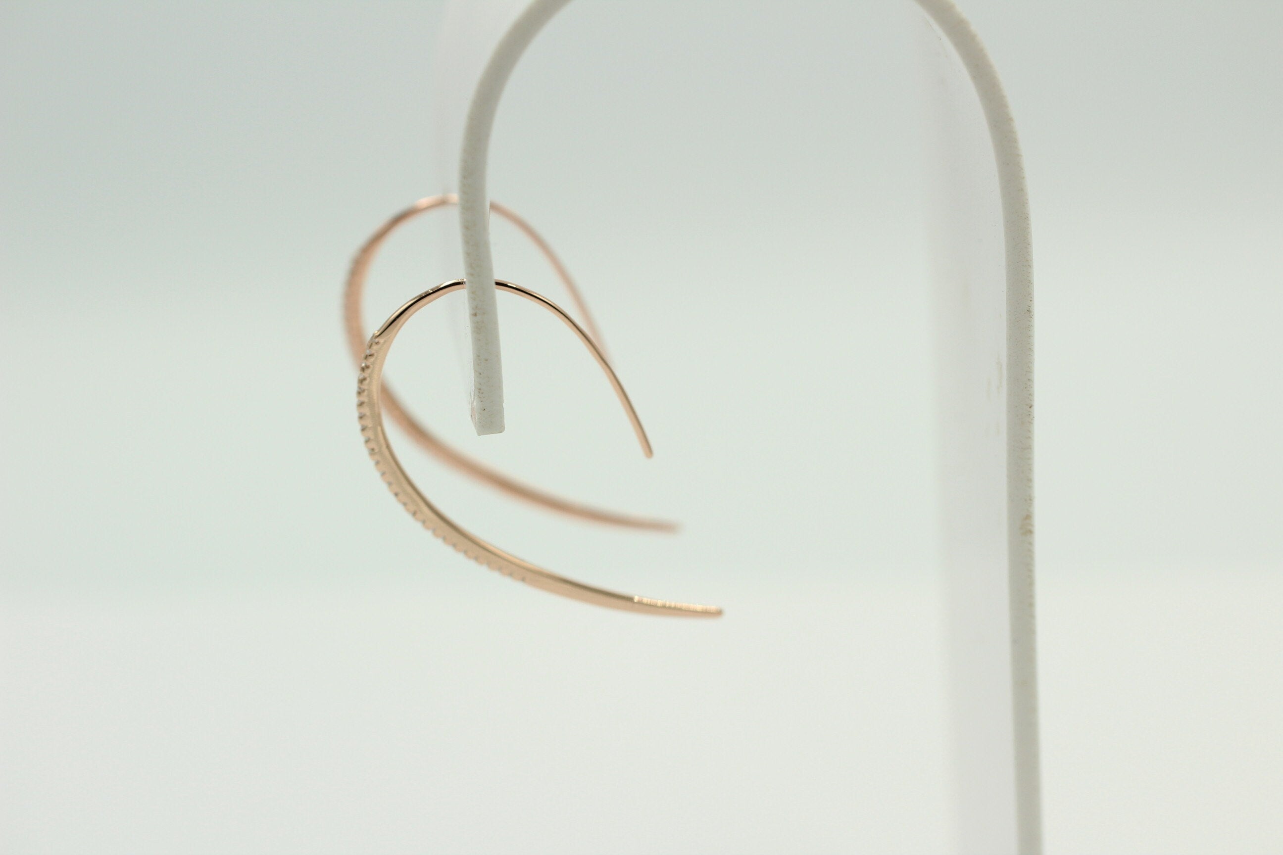 Design Silber Ohrhacken ca 4 cm rosevergoldet mit vielen Zirkonia