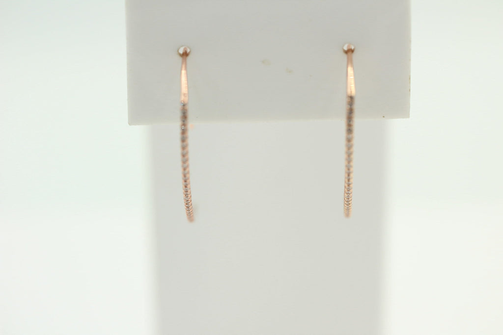 Design Silber Ohrhacken ca 4 cm rosevergoldet mit vielen Zirkonia
