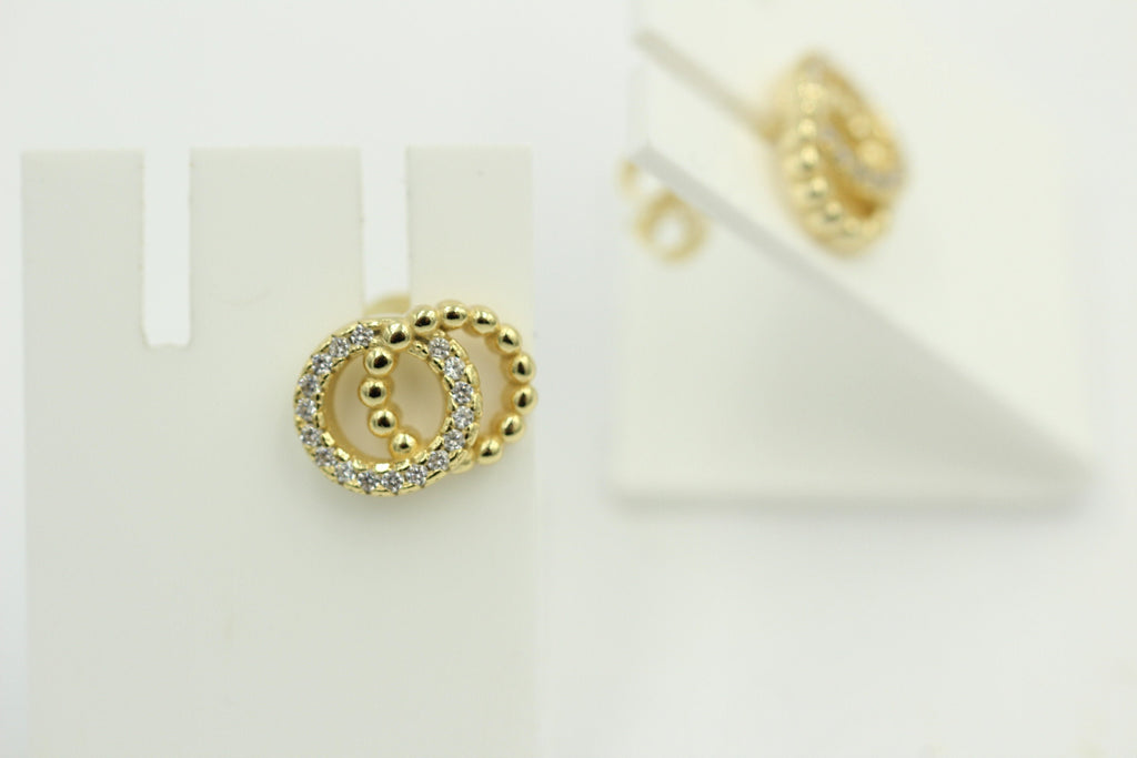 Ohrstecker Ringe Sterling Silber mit Zirkonias 925 Silber vergoldet Top Edel