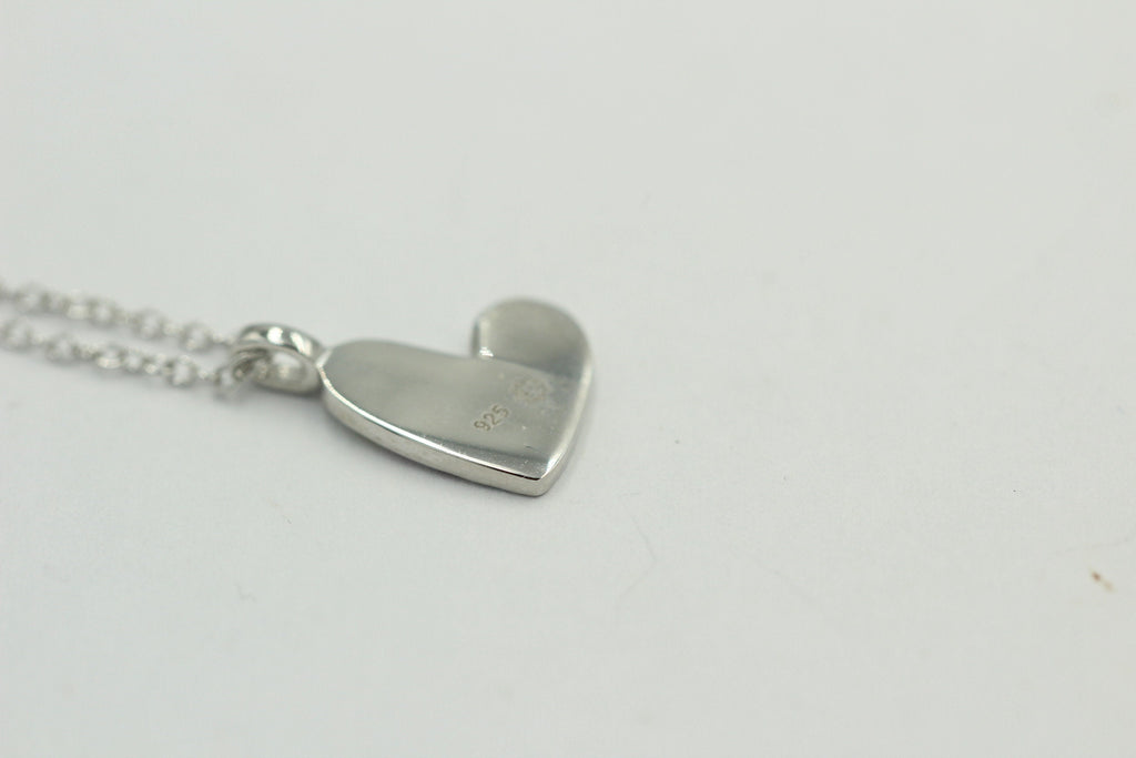 Anhänger Herz 925 Sterling Silber Herz Emaille Collier 38 + 5 cm Kinderschmuck