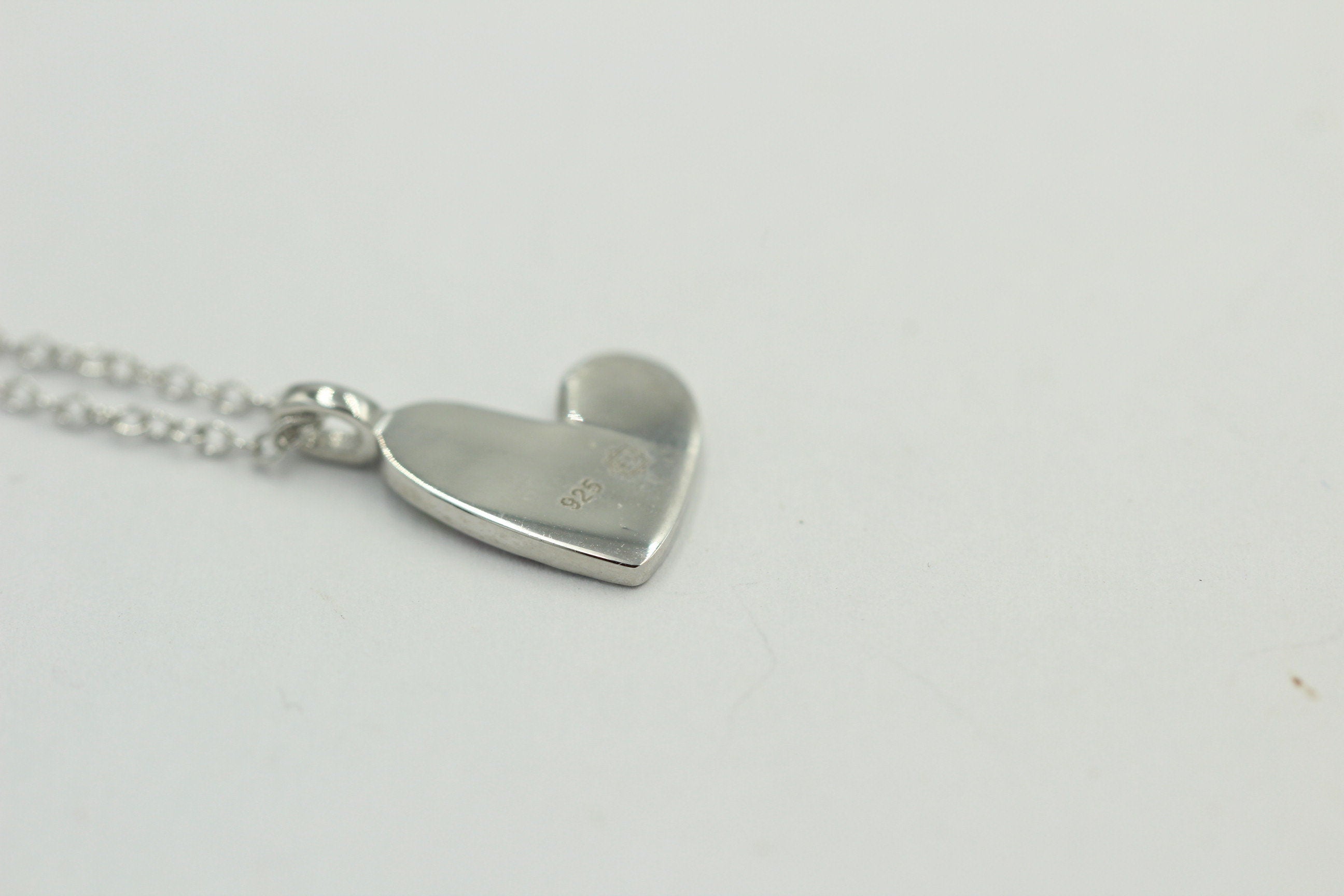 Anhänger Herz 925 Sterling Silber Herz Emaille Collier 38 + 5 cm Kinderschmuck