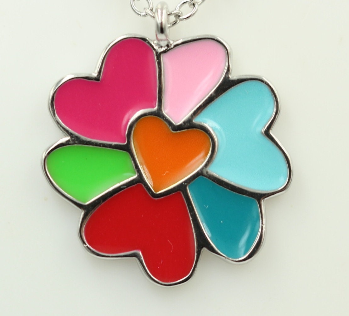 Anhänger Herzchen 925 Silber mit Emaille Collier Ketten Kinderschmuck Top Edel
