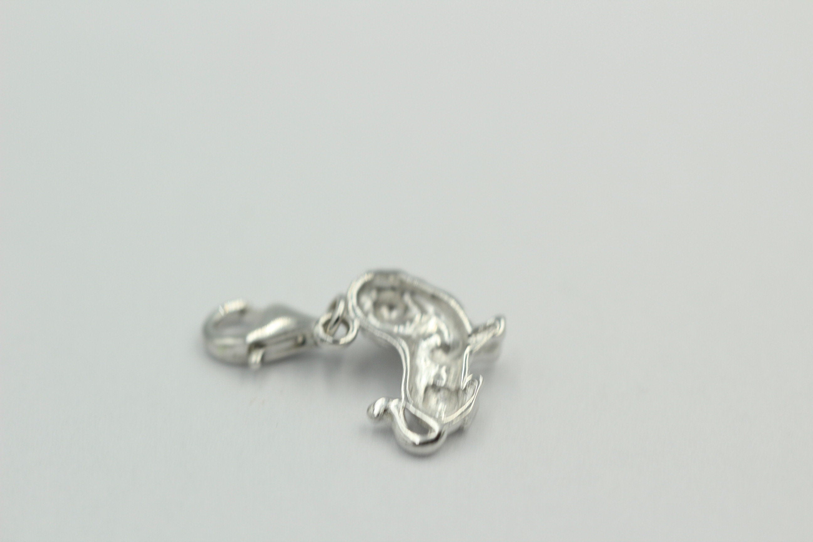 Anhänger 12x13mm Charm Löwe glänzend rhodiniert Silber 925 Restposten