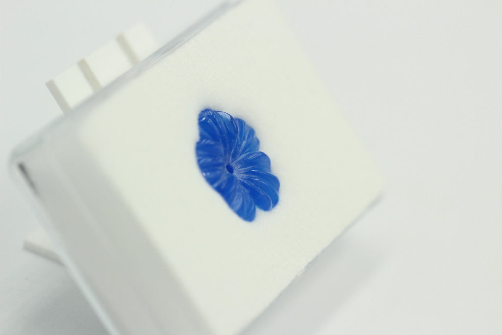 Blauachat Blüte graviert Durchmesser ca 16 mm echter Achat