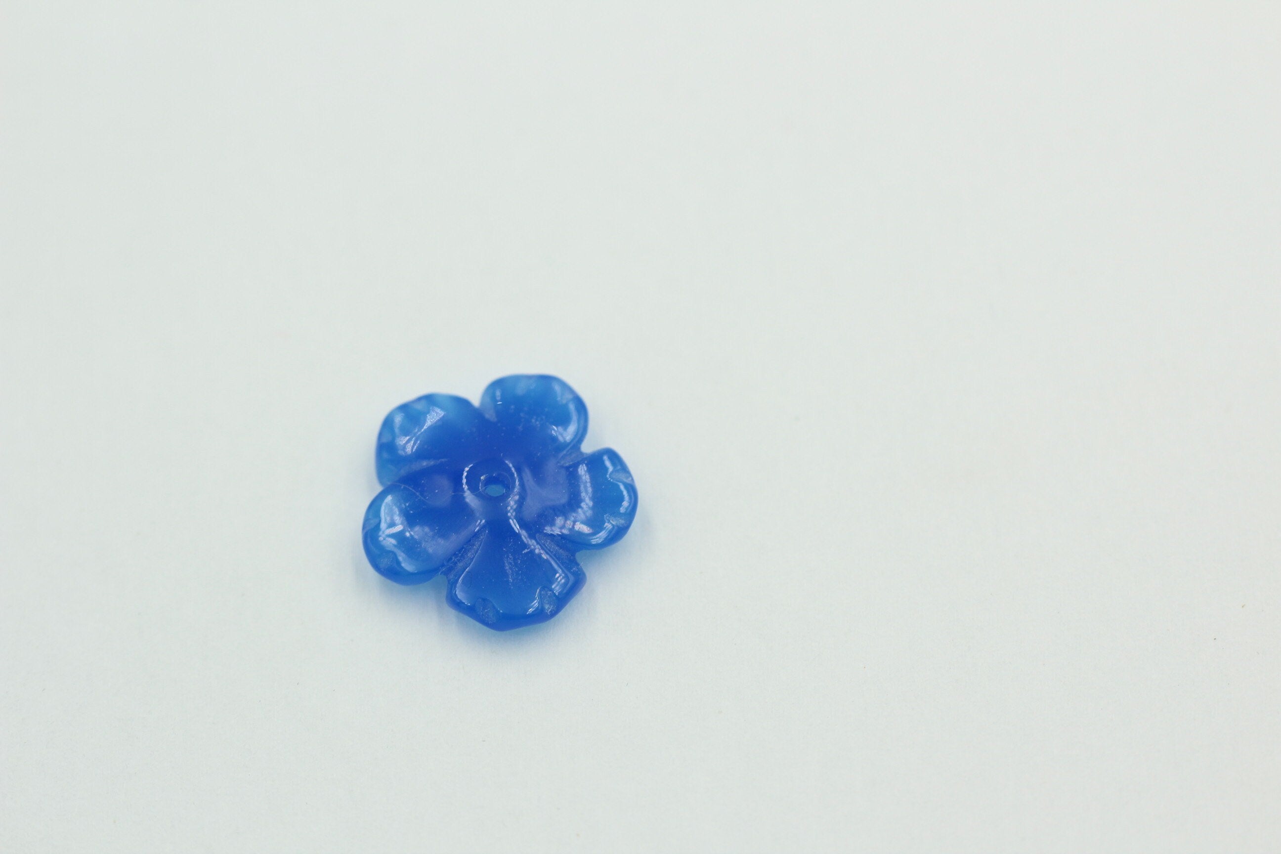 Blauachat Blüte graviert Durchmesser ca 16 mm echter Achat