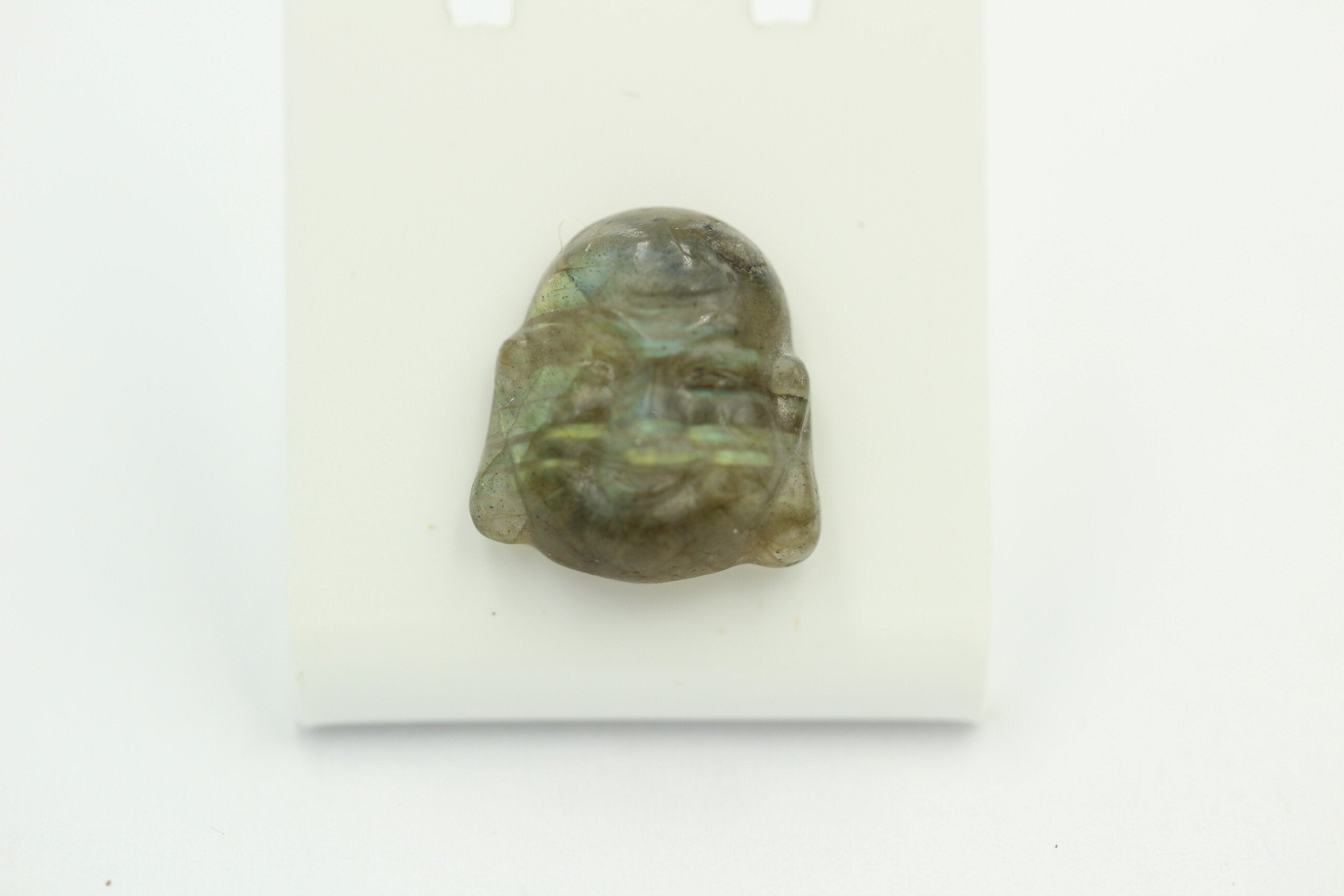 Budha Kopf Labradorit geschnitzer Edelsteinkopf 1,3 x 1,3 cm Edelstein
