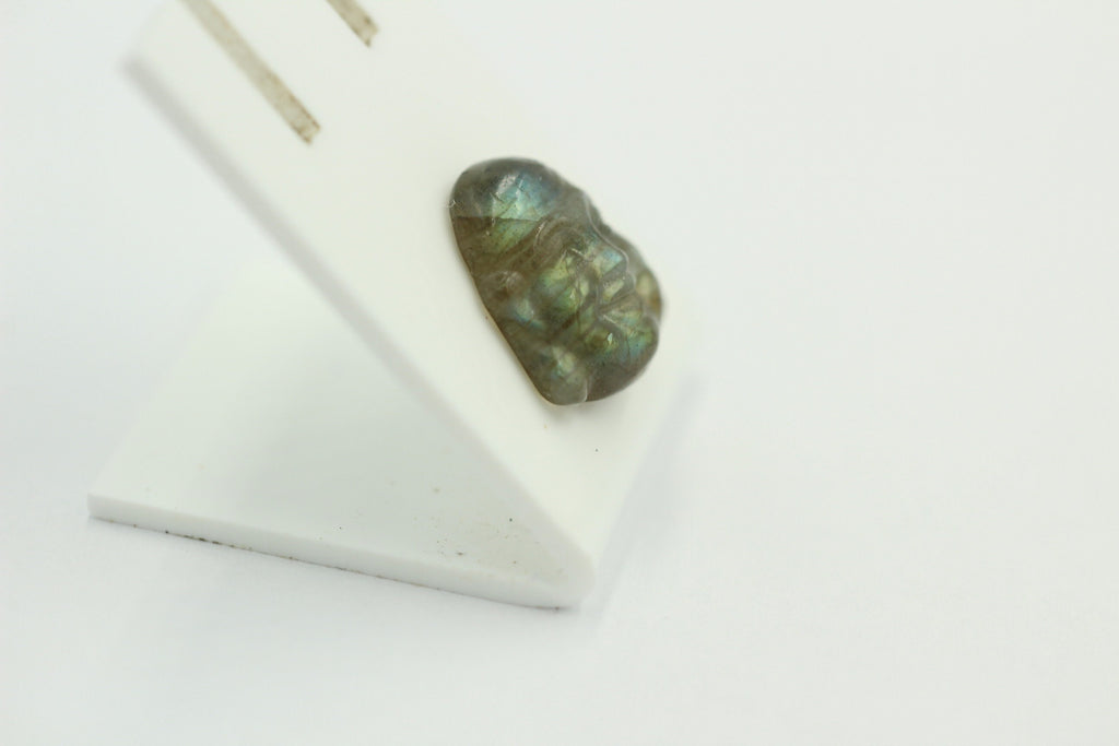Budha Kopf Labradorit geschnitzer Edelsteinkopf 1,3 x 1,3 cm Edelstein