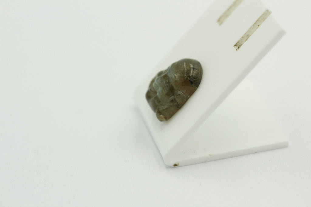 Budha Kopf Labradorit geschnitzer Edelsteinkopf 1,3 x 1,3 cm Edelstein