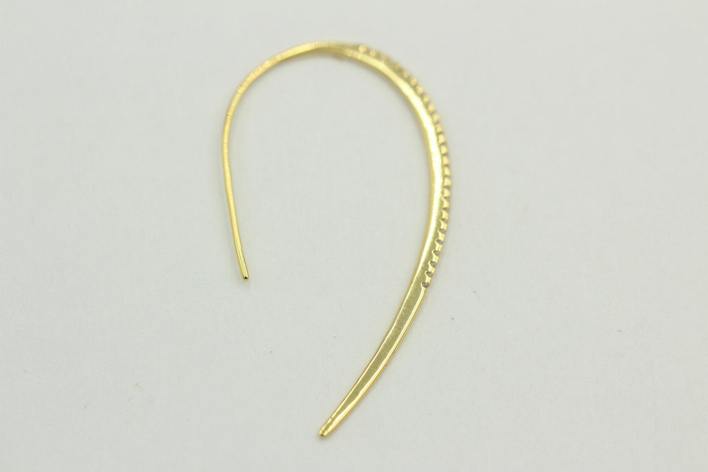 Design Silber Ohrhacken ca 4 cm vergoldet mit vielen Zirkonia