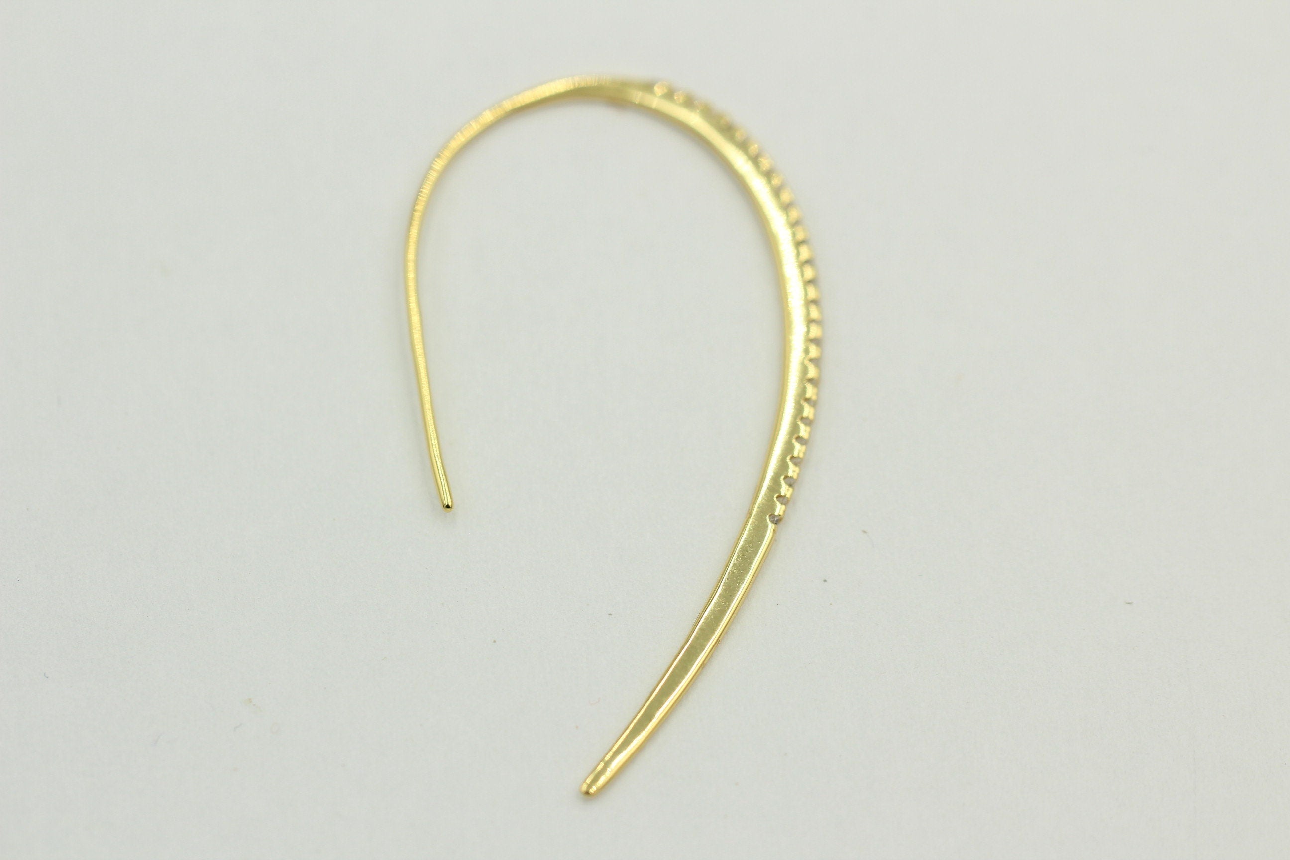 Design Silber Ohrhacken ca 4 cm vergoldet mit vielen Zirkonia