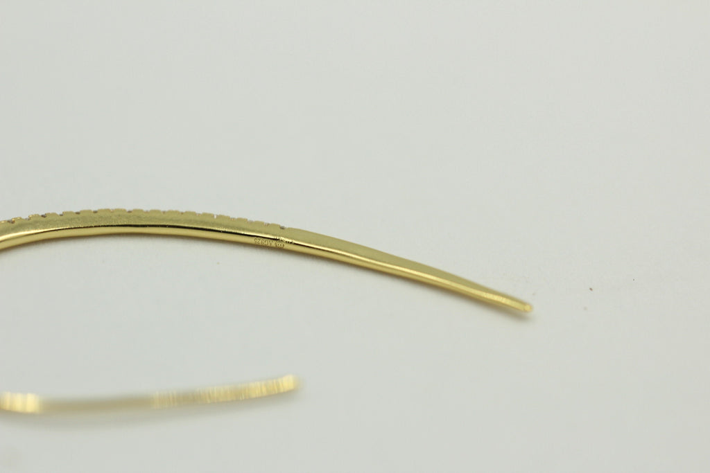 Design Silber Ohrhacken ca 4 cm vergoldet mit vielen Zirkonia